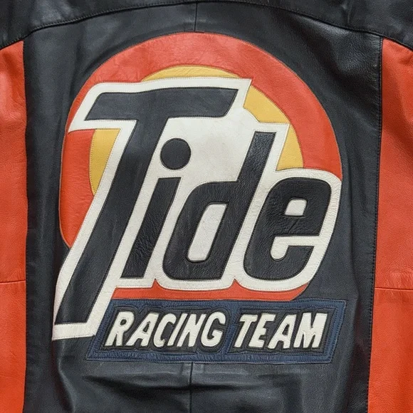 MAKE OFFER! Tide Racing Team Leather Jacket Men's Small/Med coat - Picture 8 of 11
